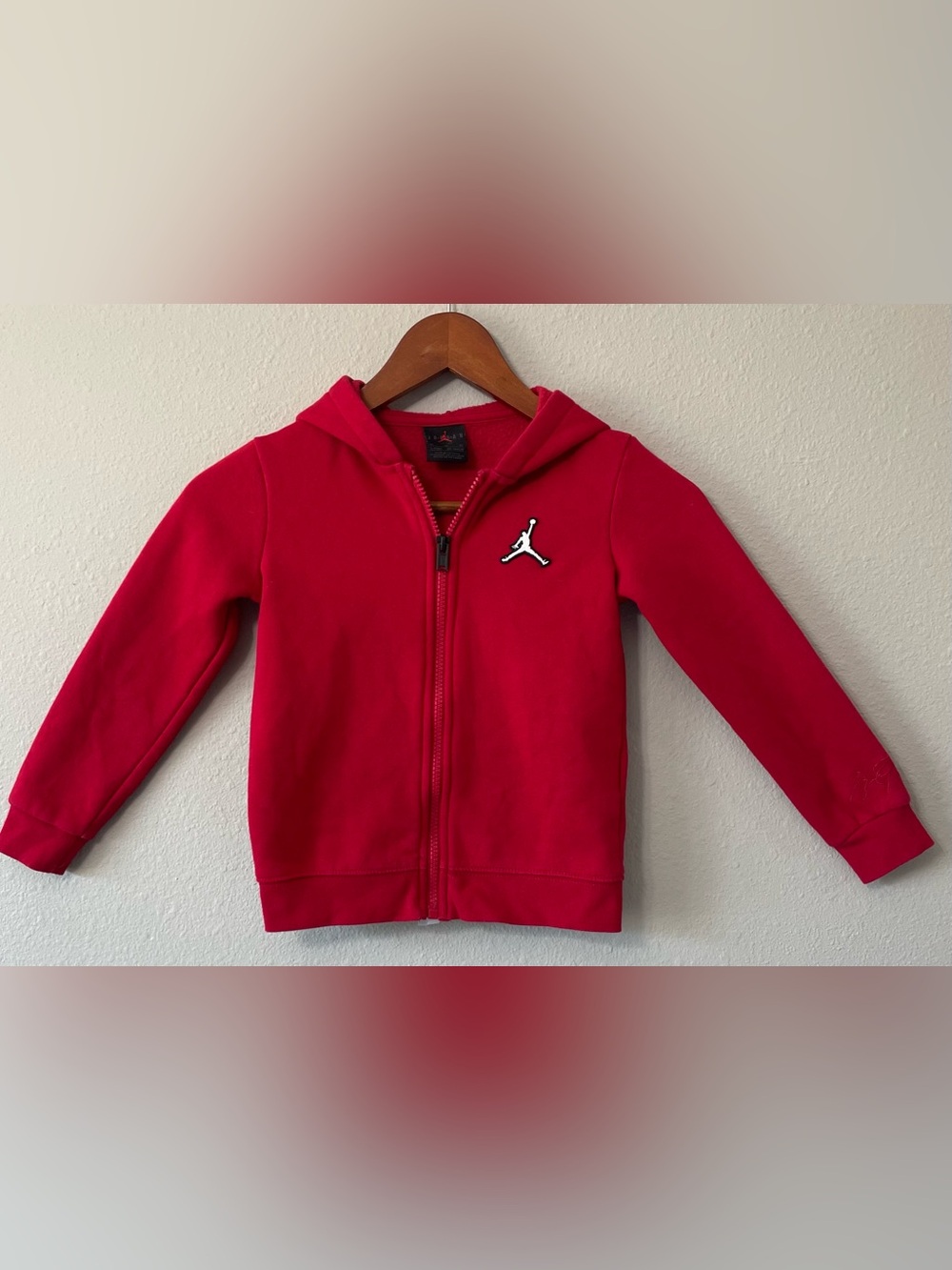 Jordan Jumpman Kids Red Hooded Full Zip Fleece Hoodie Jacket 4T EUC